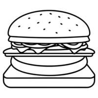 Homemade beef burger in clos-up on an iron table vector