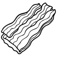 Grilled fresh bacon isolated on white background vector