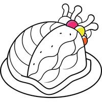 Cooked ham with colorful pfefer vector