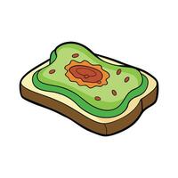 Avocado Toast with Crispy Bacon vector