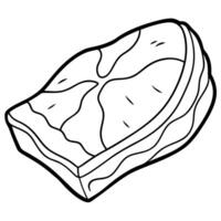 Fresh raw red meat slice vector