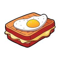 Bacon and egg sandwich vector