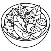 Kale salad with avocado bacon and feta vector