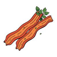 Crispy Bacon Strips with Herbs and Spices vector