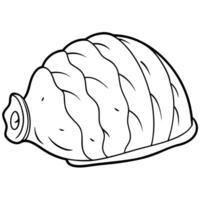 Baked ham isolated on on white background vector