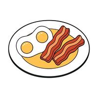 Eggs and bacon isolated on a white background vector