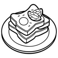 Homemade french toast with egg benedict. vector