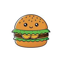 Burger with the lot Aussie burger Kiwi vector