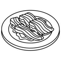 Beef bacon on white background vector