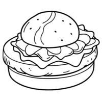 Classic eggs benedict with sliced ham. drizzled hollandaise sauce on a toasted bun served on a plate vector