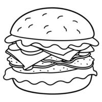 Cheese and bacon roll burger vector
