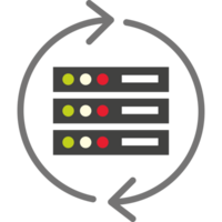 uma servidor com três diferente colori Setas; flechas png