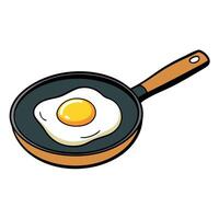 Fried Egg In A Pan with Copy Space Area vector