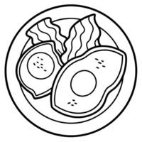 Fried eggs with bacon healthy breakfast vector
