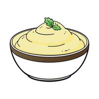 Creamy mashed potatoes with fresh herbs vector