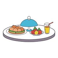 A platter of food on a table vector