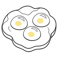 Fried eggs on white background vector