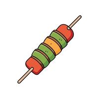Shish kebab on skewers vector