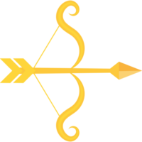 A yellow arrow with a bow on it png