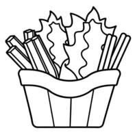 Fries with maple syrup and bacon vector