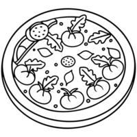 A pizza with vegetables and cheese vector