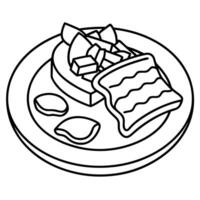 A plate of food with bacon. lard. and meat. Raw pork fresh concept. A plate of food with meat. bacon vector