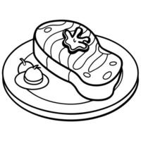 Steak with mushroom sauce vector