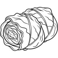 Stuffed cabbage rolls. vector