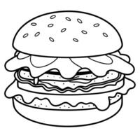 Bacon Cheeseburger with Avocado Creme vector