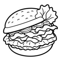 Crispy Fried Chicken Bacon Burger vector