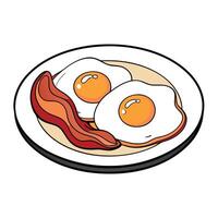 Fried eggs with bacon. breakfast vector