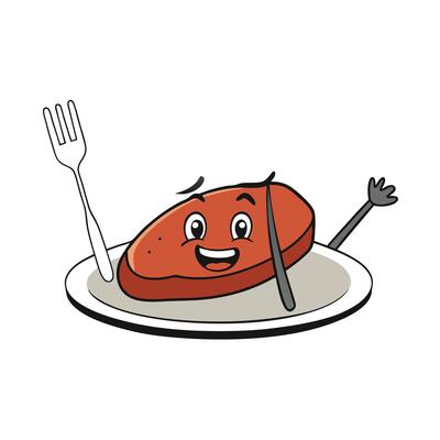 Steak on Plate with Fork