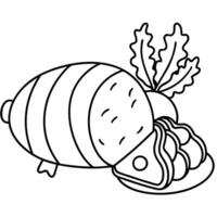 Delicious Ham with Bacon and Herbs vector