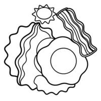 Crispy Bacon and Sunny-Side-Up Eggs vector