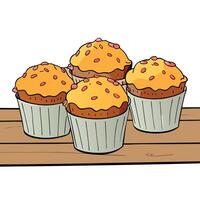 Freshly baked muffins filled with crispy bacon. melted cheddar cheese. and scrambled eggs. arranged vector