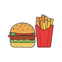 Combom Burger and friees vector