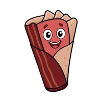 Beef Bacon wrap on dark background vector