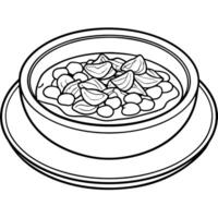 Oxtail Stew On White Plate vector