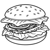 A mouthwatering image of a delicious cheeseburger with crispy bacon. fresh lettuce. and juicy tomato vector