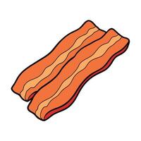 Isolated crispy slices of bacon. vector