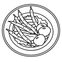 Green bean and bacon salad vector