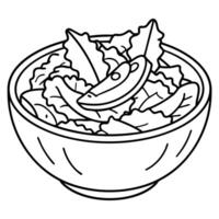 Caesar salad served with crunchy bacon vector