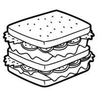 Delicious Giant Many Layers Sandwich vector