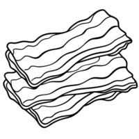 Crispy. sizzling bacon strips stacked on a white background. perfect for breakfast or a protein-pack vector