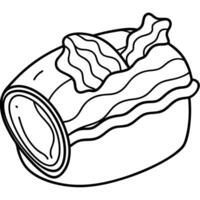 Crispy Potato Roll with Bacon and Ham vector