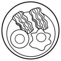 Delicious Breakfast with Eggs and Bacon vector