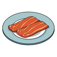 Bacon wrapped bacon plate on table vector