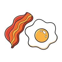 Fried Egg and Crispy Bacon vector
