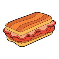 Close-up of a Delicious Bacon Sandwich vector