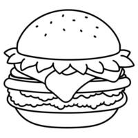 Chicken burger on a white background vector